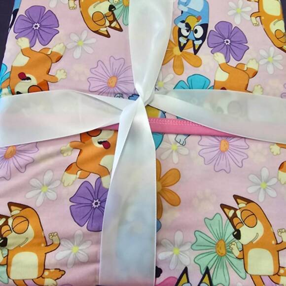 NEW CHARLIES PROJECT kids peachy pups bamboo blanket in pink multi